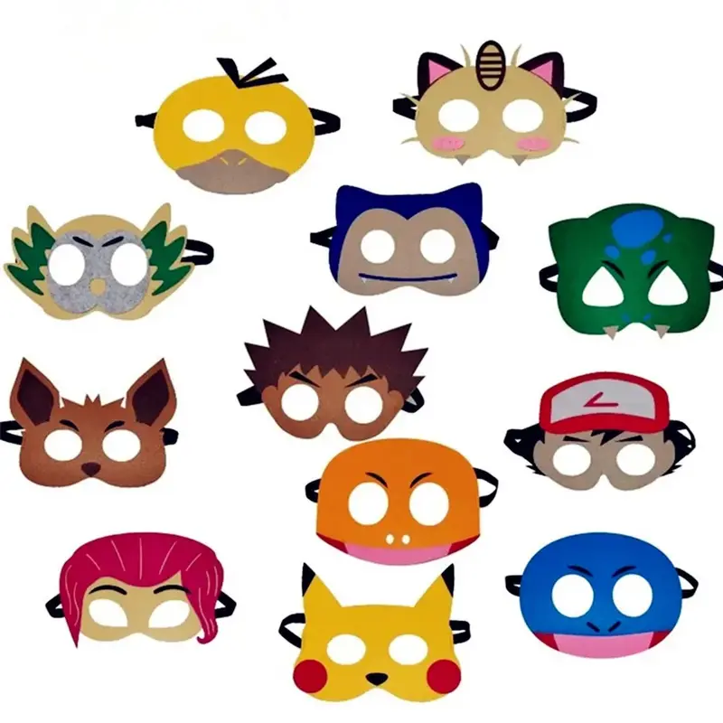 12er Set Pokemon Masken für Feier, Geburtstag, Party, Fasching, Kostüme etc.