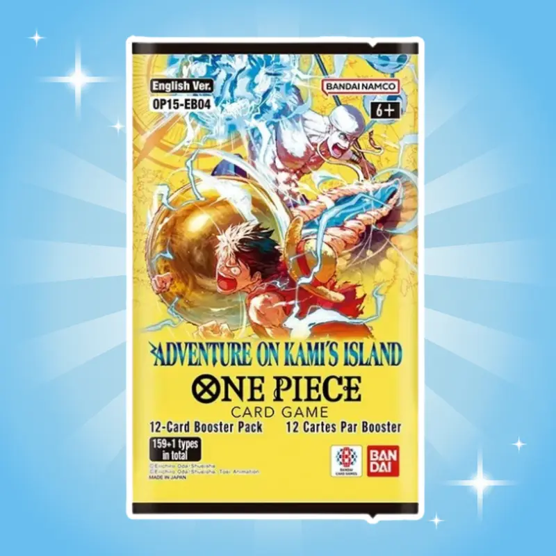 1x One Piece Adventure on Kami’s Island OP15-EB04 Booster Pack Englisch – 12 Zufällige Karten pro Booster