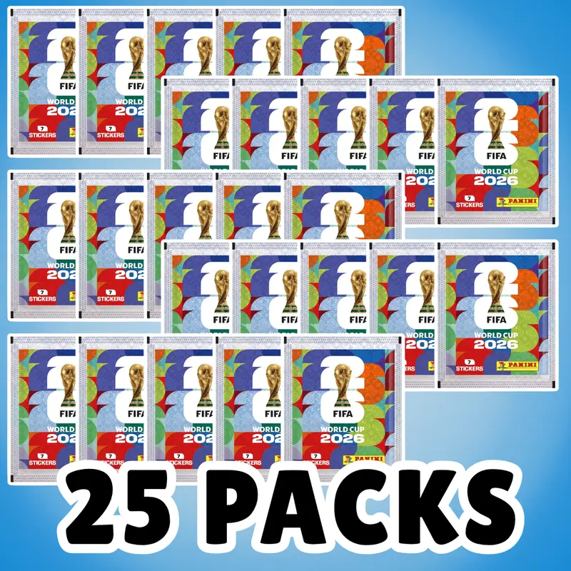 25x Fifa World Cup 2026 Sticker Tüten – 7 Sticker je Tüte – insgesamt 175 Stickern