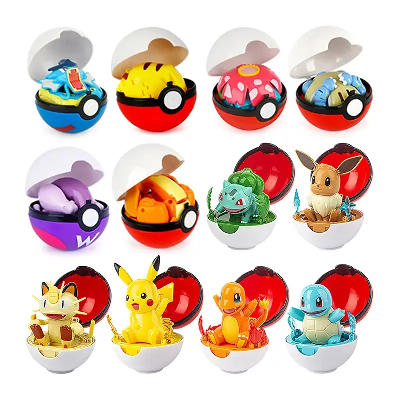 6er Set Große Pokebälle mit Pokemon Figuren Spielzeug