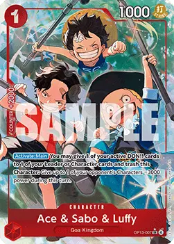 Ace & Sabo & Luffy (OP13-007) (V.2) OP13 Alternate Art Excellent Englisch
