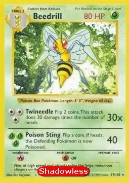 Beedrill BS-17 Rare (Shadowless) Englisch