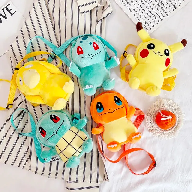 Bisasam Bulbasaur, Pikachu, Enton, Glumanda Plüsch kleine Tasche Rucksack