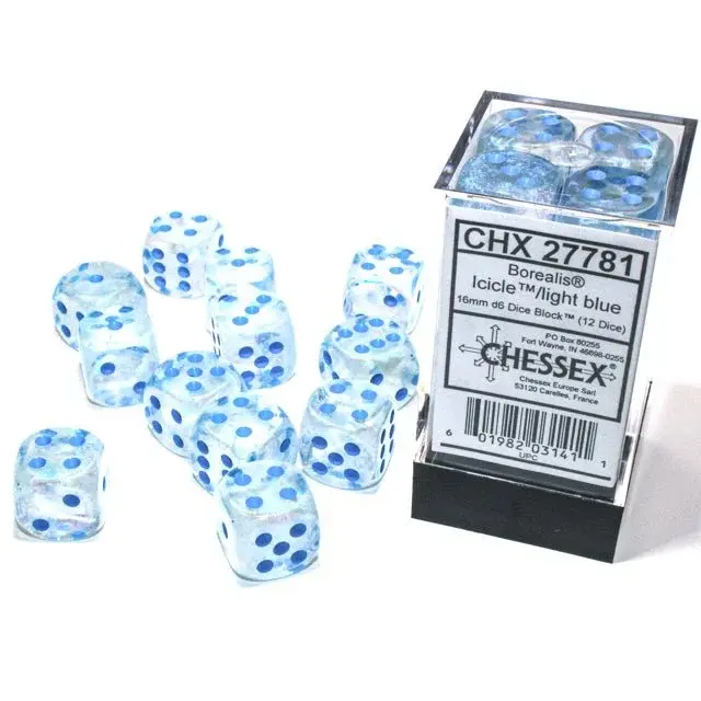 Chessex - 16mm - 12 Dice - Verschiedene Farben