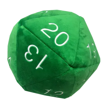 D20 Würfel Plüsch - Grün/Weiße Zahlen
