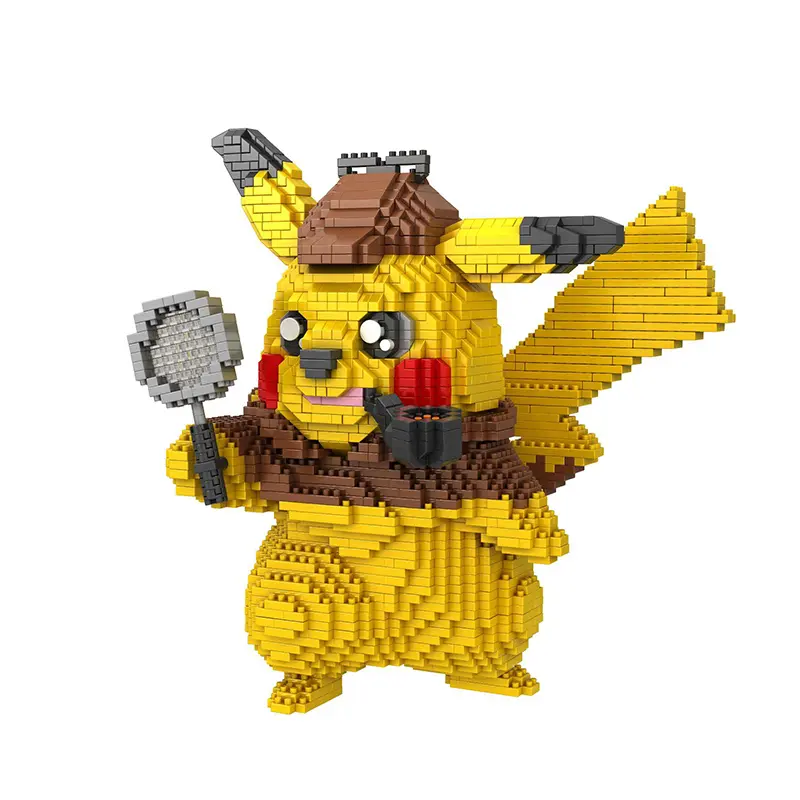 Detektiv Pikachu Baustein-Modell (15cm x 15cm x 15cm)