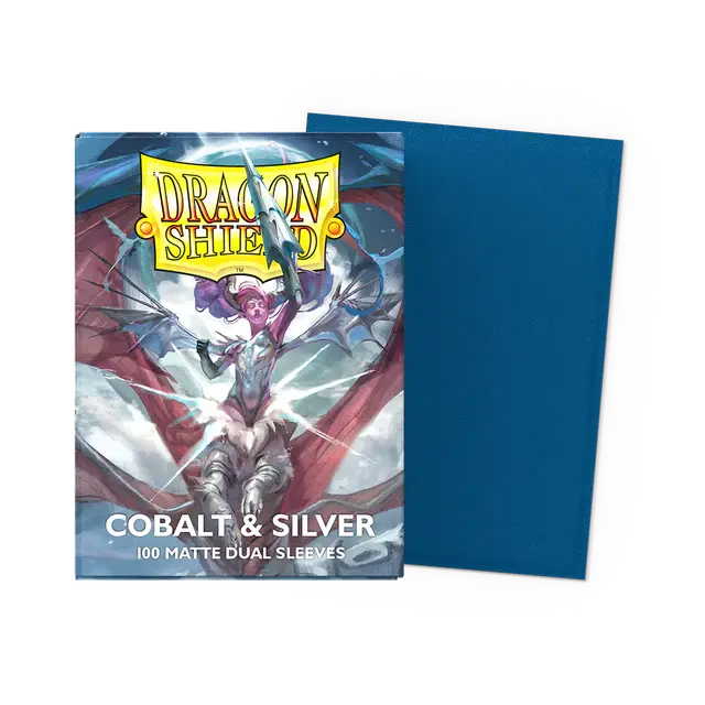 Dragon Shield - Dual Matte Sleeves - Cobalt & Silver