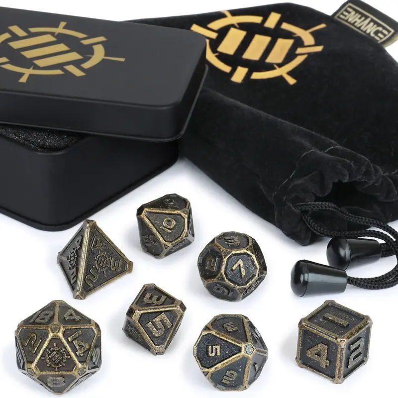 ENHANCE - Tabletop RPGs 7pc Metall RPG Dice