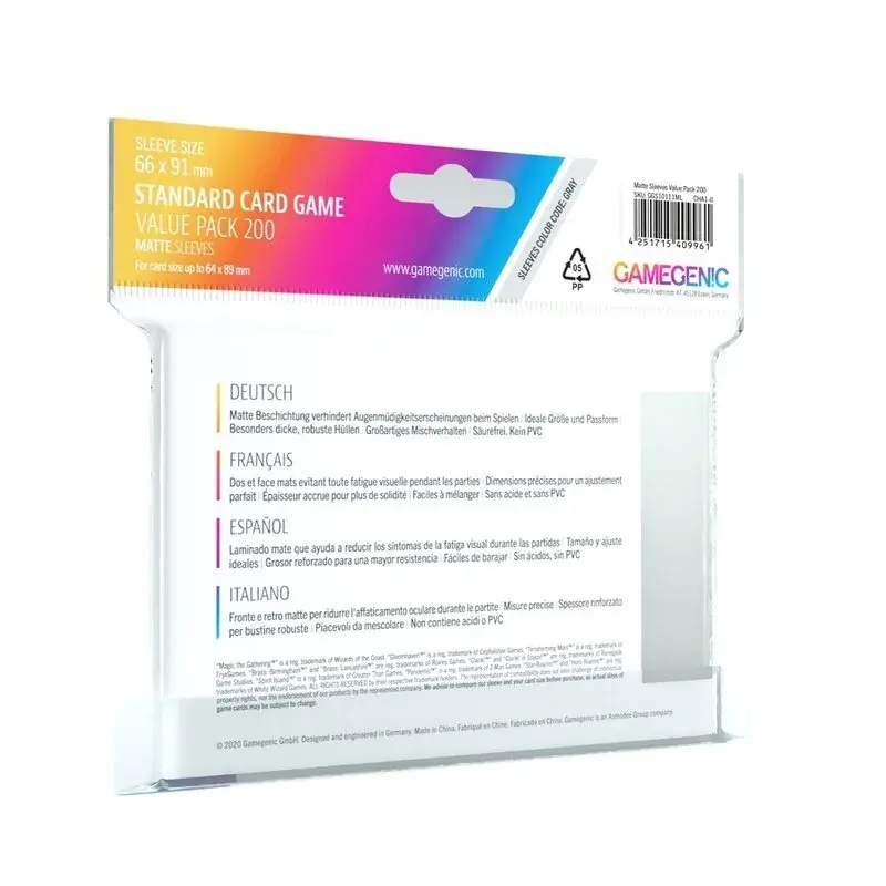 Gamegenic - Prime Sleeves Standard Value Pack (200) - Standard Size