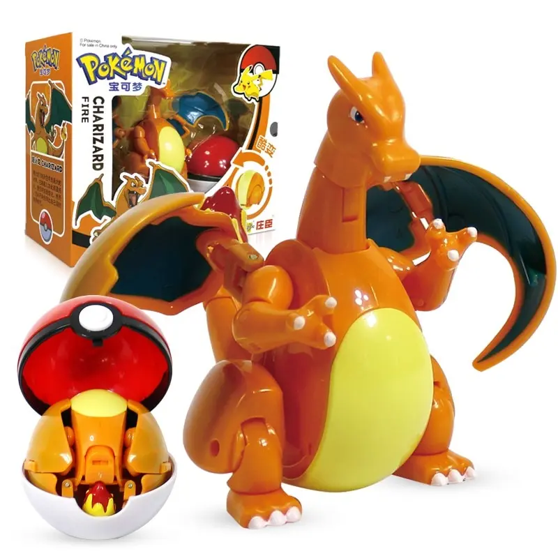 Glurak / Charizard Spiel Figur mit Pokeball Pokemon Spielzeug Set