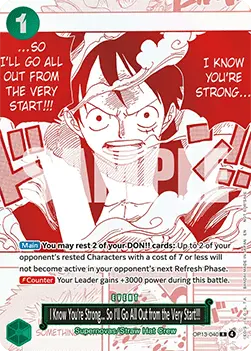 I Know You're Strong... So I'll Go All Out from the Very Start!!! (OP13-040) (V.1) UP Rare Englisch