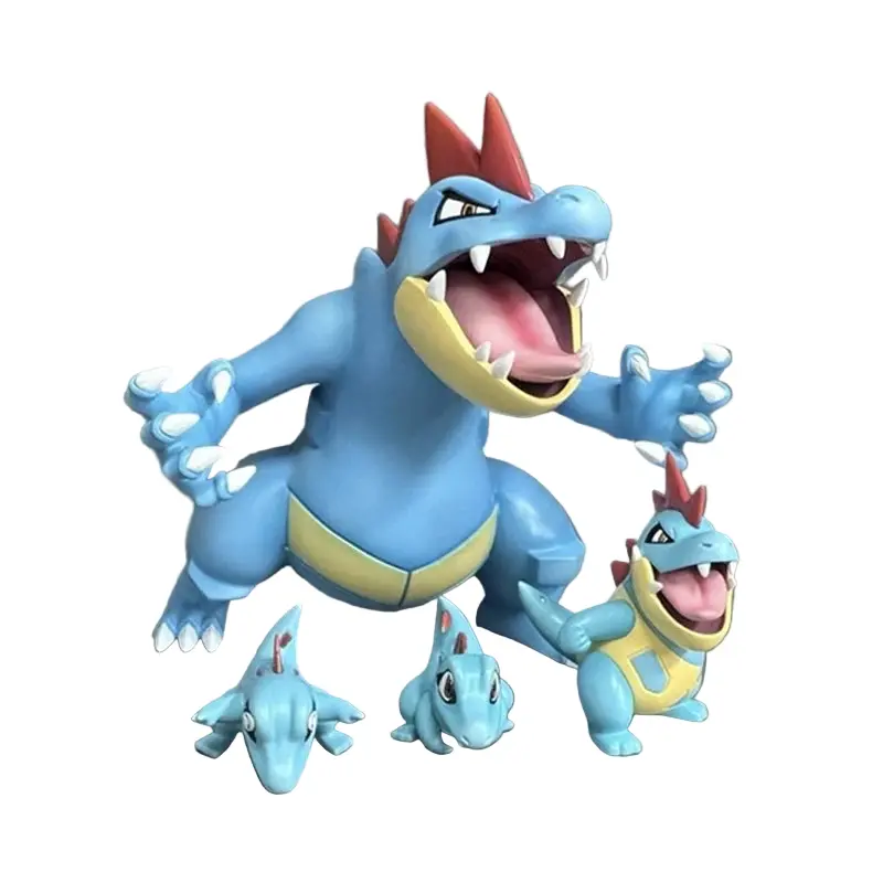 Impergator Feraligatr Evolution Gruppe mit Karnimani Totodile, Tyracroc Croconaw, Impergator Pokemon Figuren Set