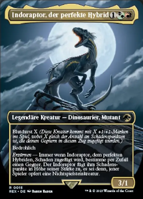 Indoraptor, the Perfect Hybrid (V.1) REX-15 Rare Deutsch