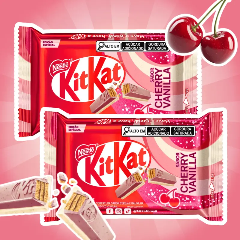 KitKat Cherry Vanilla Knusperwaffel mit Kirsch-Vanille-Geschmack (2 x 41,5g)