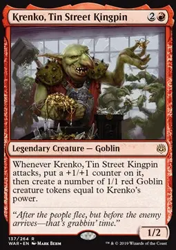 Krenko, Tin Street Kingpin WAR-137 Rare Excellent Englisch Foil