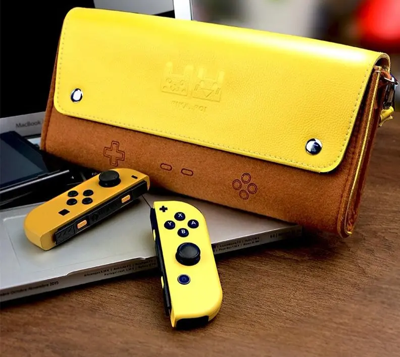 Leder Schutztasche Pokemon Pikachu Design für Switch Konsolen