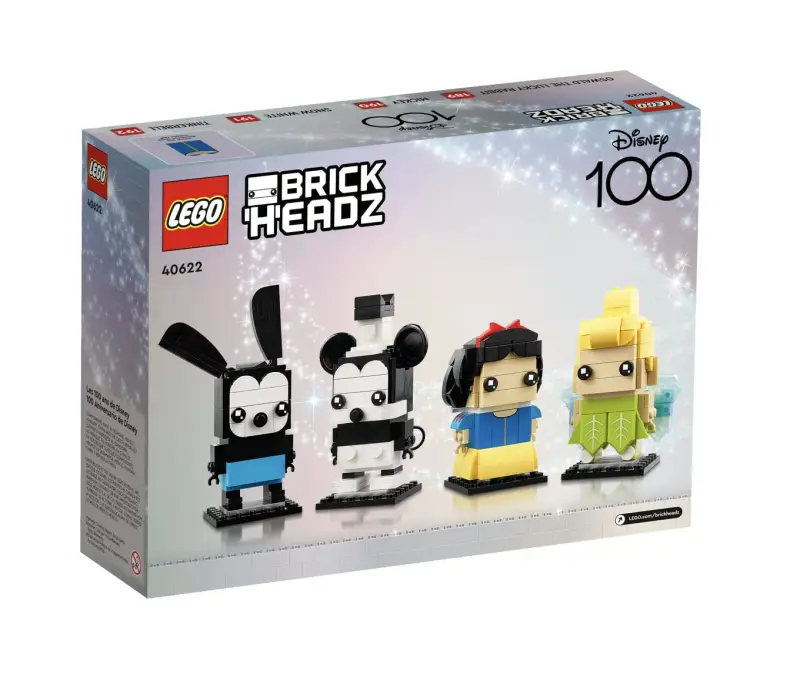 LEGO 40622 BrickHeadz Disney 100th Celebration Mickey Mouse, Snow White, Tinkerbell & Oswald