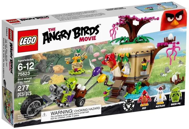 LEGO® Angry Birds™ 75823 – Bird Island Egg Heist | 277 Teile Sammlerset mit Rot & Schweinchen-Trike