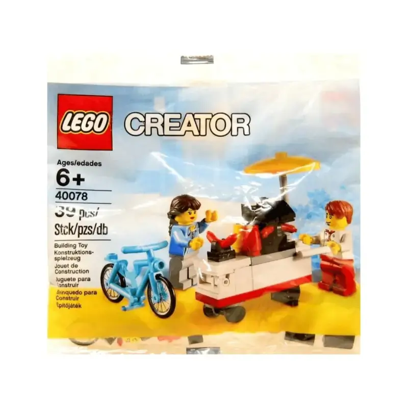 LEGO® Creator 40078 – Hot Dog Stand | Exklusives 2013er Set mit 2 Minifiguren & seltenem blauen Fahrrad