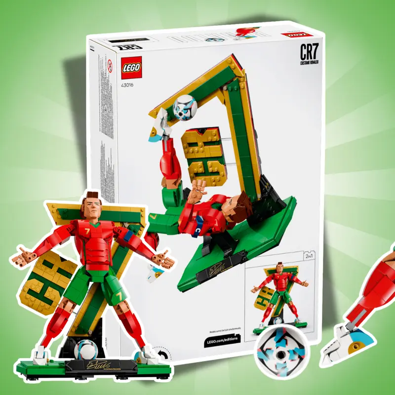 LEGO Editions Cristiano Ronaldo Football Legend #43016 Bau- und Displayset – 854 Teile, SIUUU Pose & Bicycle Kick Figur