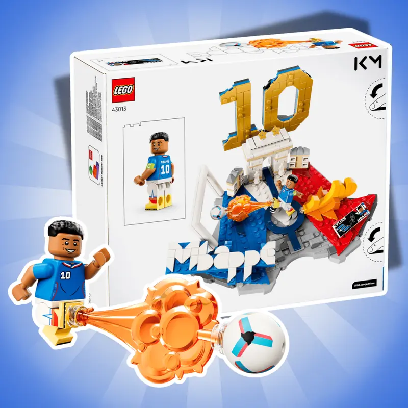LEGO Editions Kylian Mbappé – Fußball-Highlights #43013 – 490 Teile mit Minifigur und Sammlerplakette