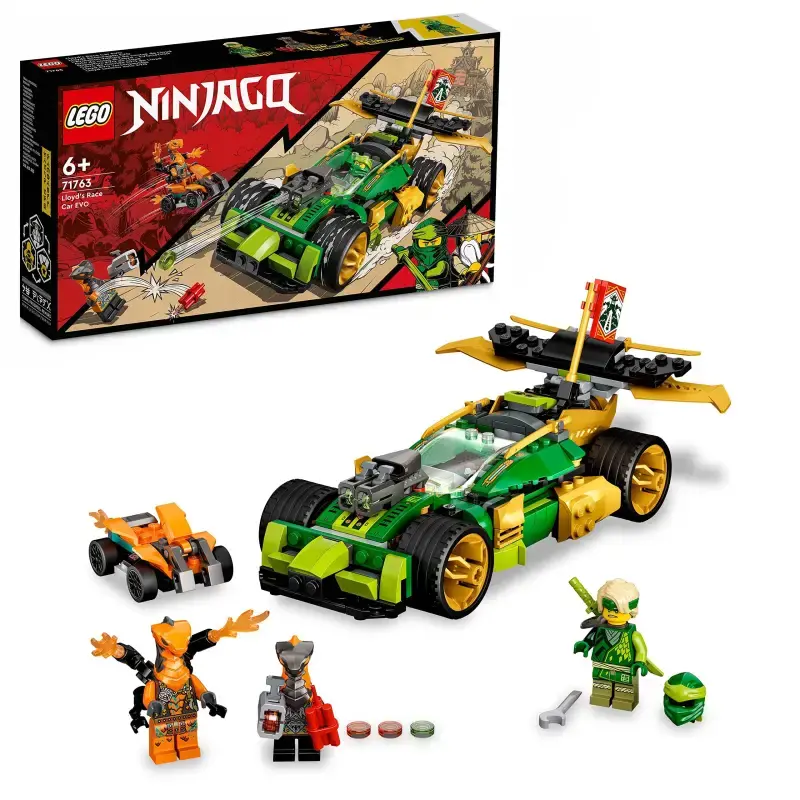 LEGO Ninjago 71763 Lloyds Rennwagen EVO – Auto-Spielzeug mit Schlangen-Figuren