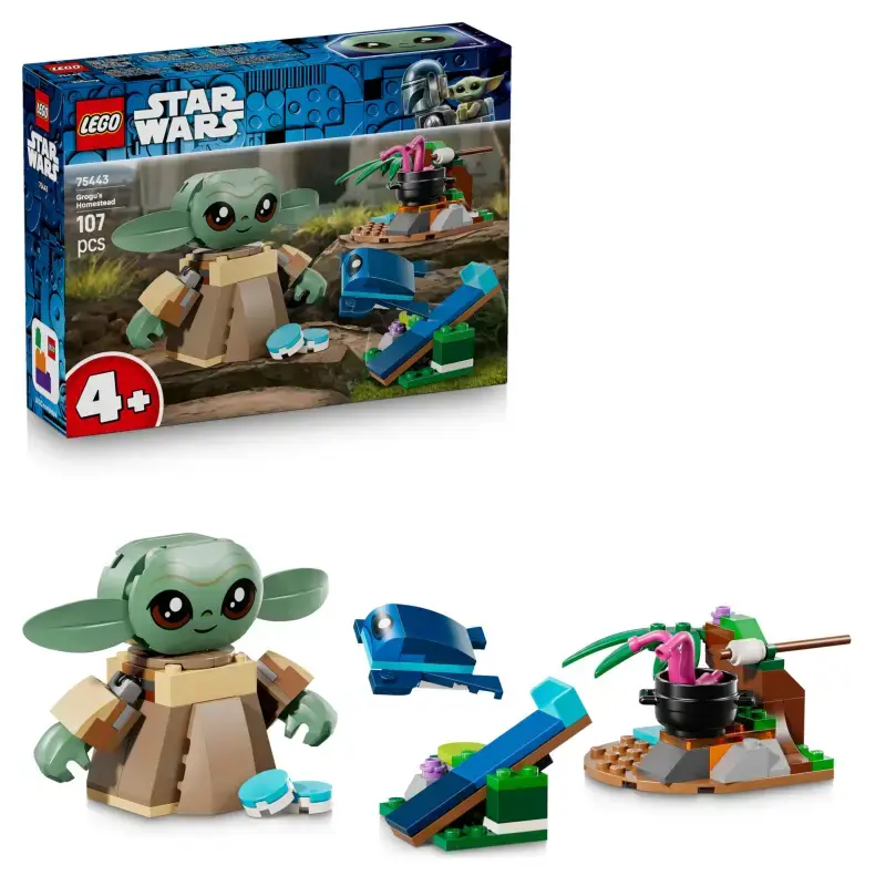 LEGO® Star Wars 75443 Grogus Zuhause – Baby Yoda Set mit Grogu Figur & Katapult ab 4 Jahren
