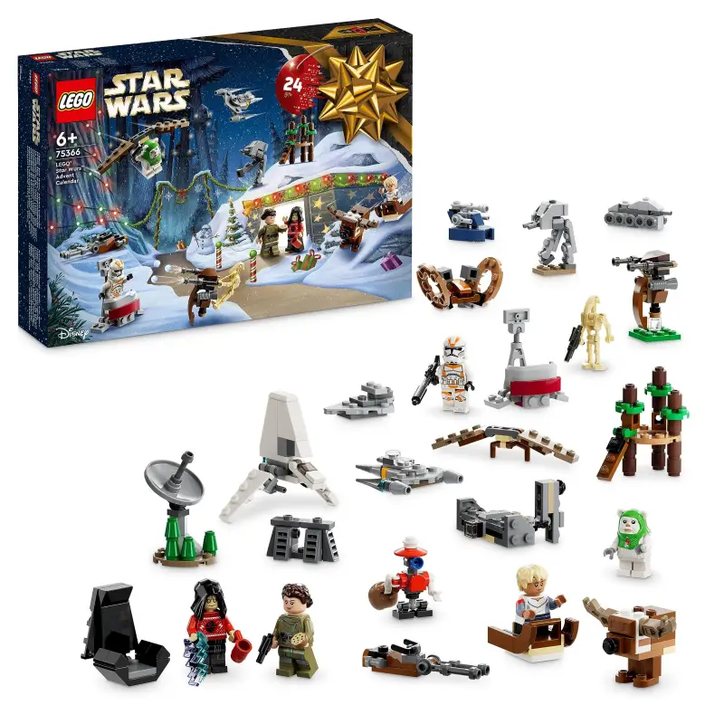 LEGO® Star Wars™ Adventskalender 2023 – Set 75366 | 24 Mini-Modelle, Minifiguren & Fahrzeuge