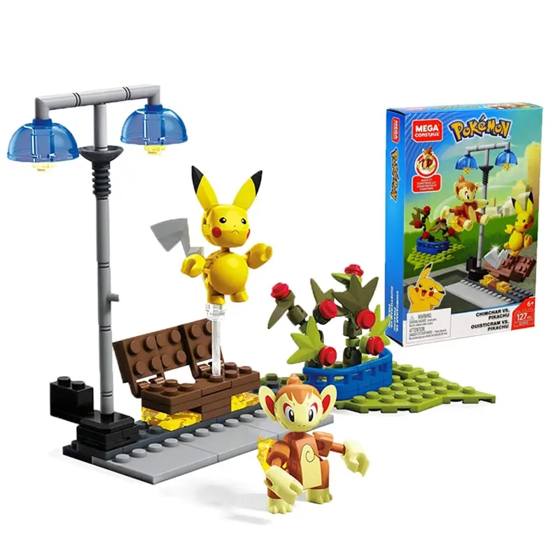 Mega Construx Classic Pokemon Chimchar / Panflam - Pikachu Bausteine Set