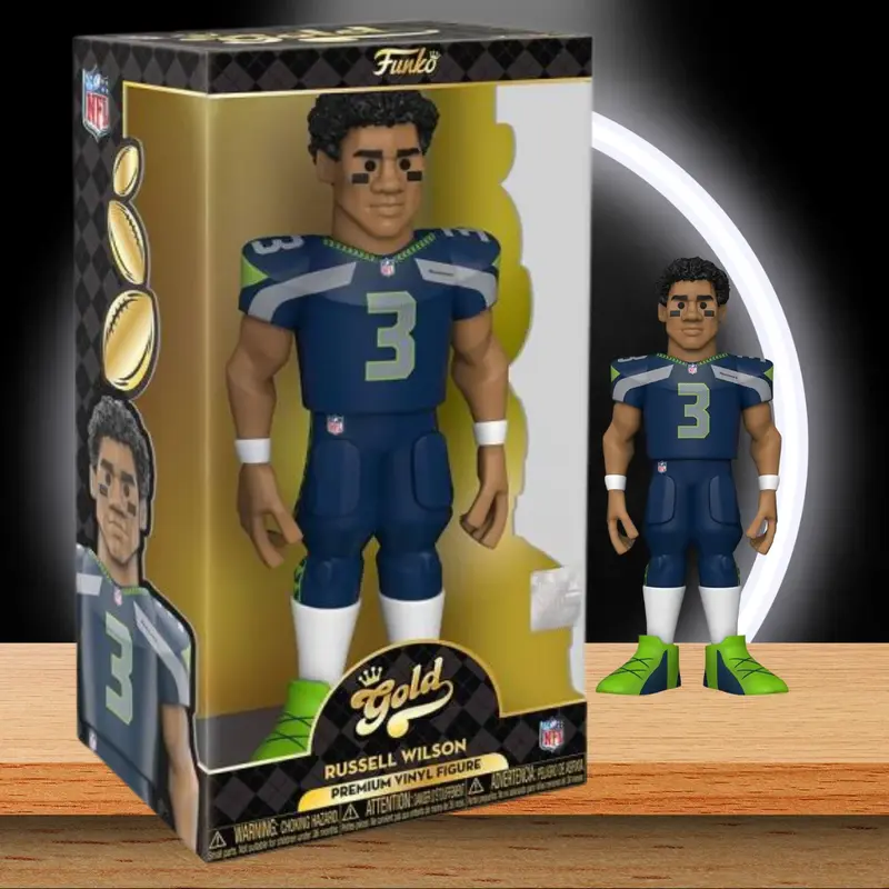 NFL Gold Russell Wilson Funko Gold Vinyl Figur 30 cm