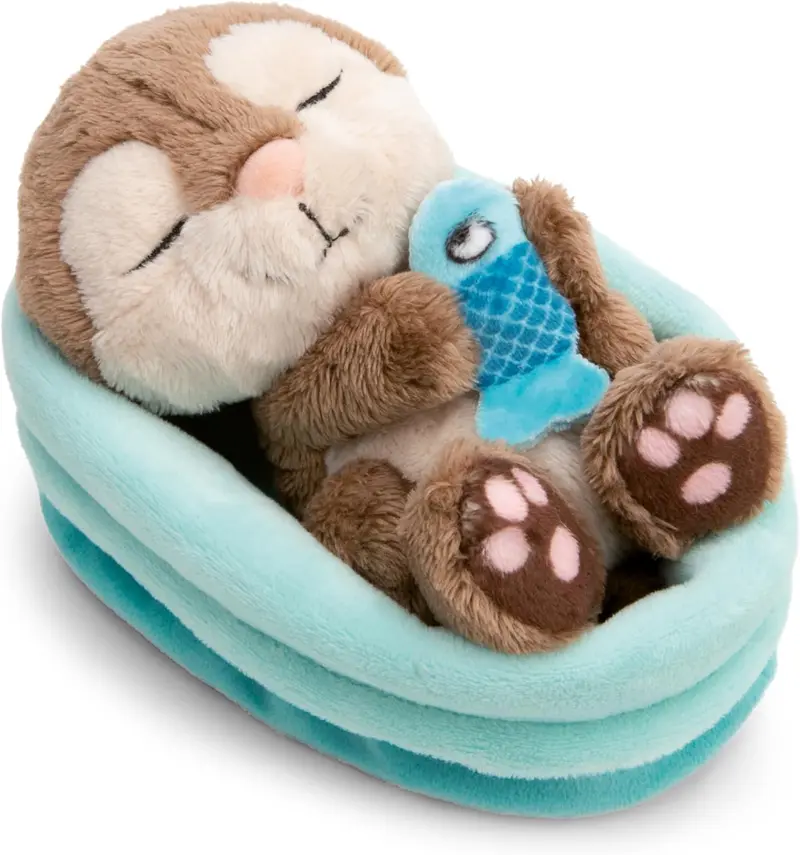 NICI Kuscheltier Otter mit Fisch Sleeping Pets 12 cm GREEN