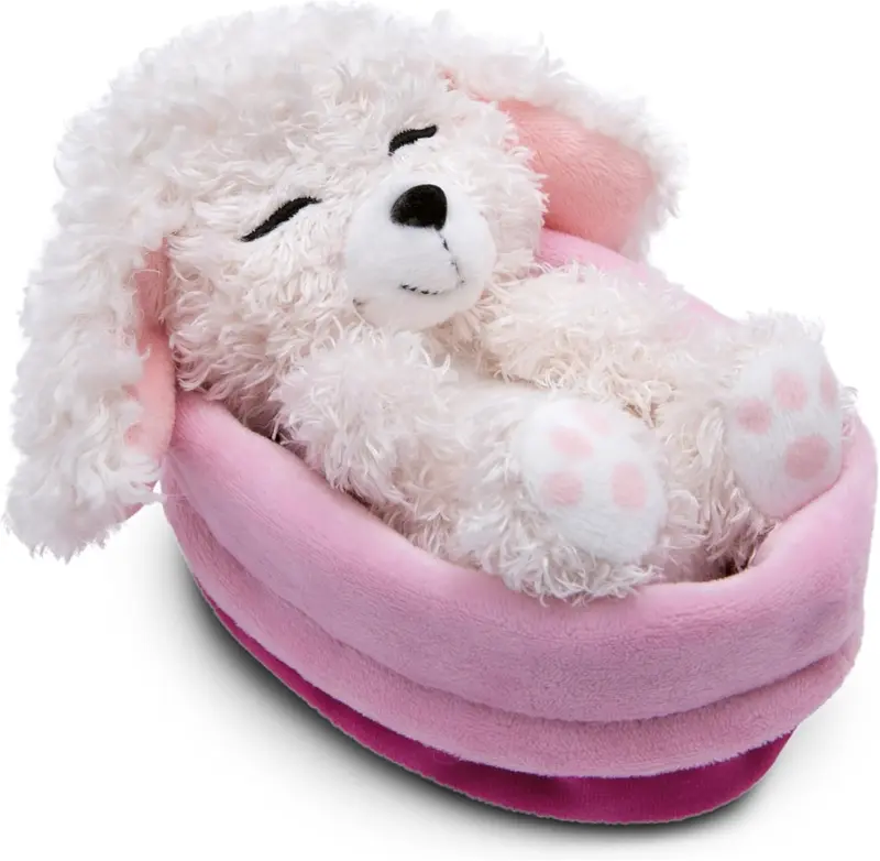 NICI Kuscheltier Pudel weiß 12 cm schlafend Sleeping Pets