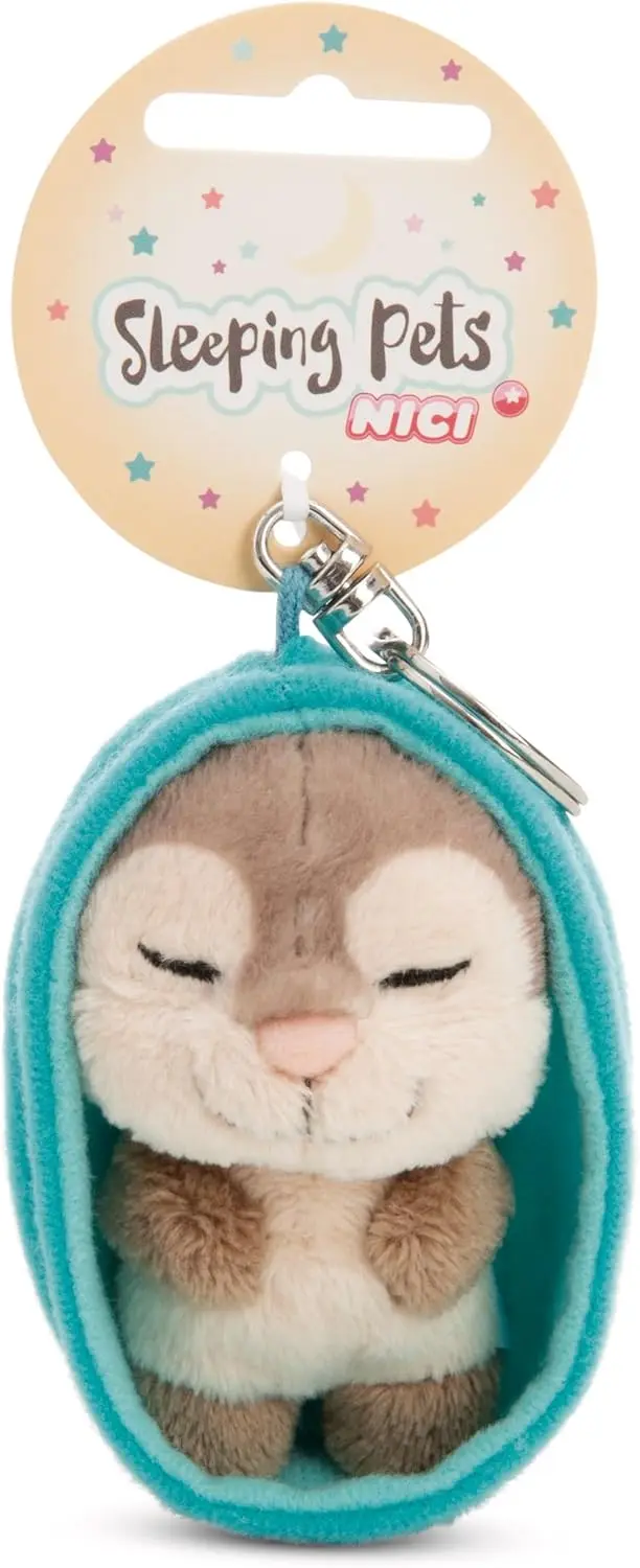 NICI Sleeping Pets Schlüsselanhänger 8 cm – 1 von 12 zufällig