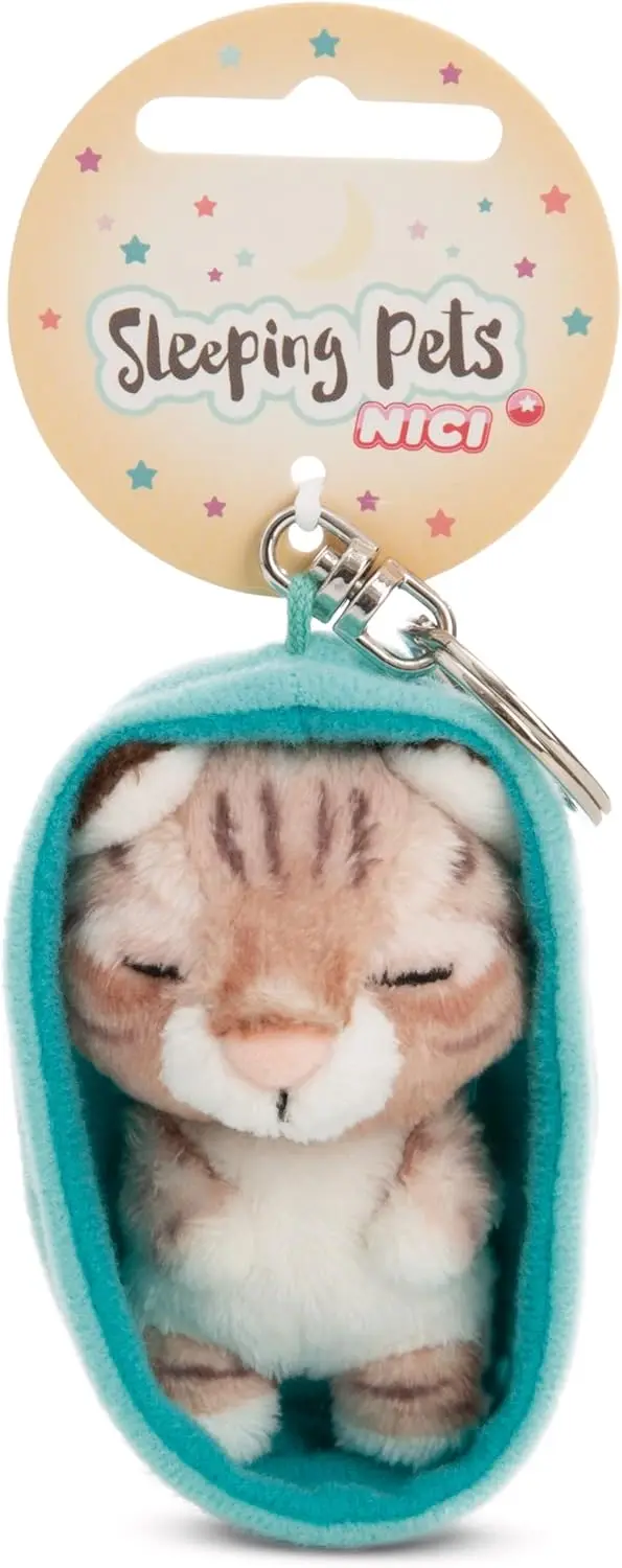 NICI Sleeping Pets Schlüsselanhänger – Katze getigert