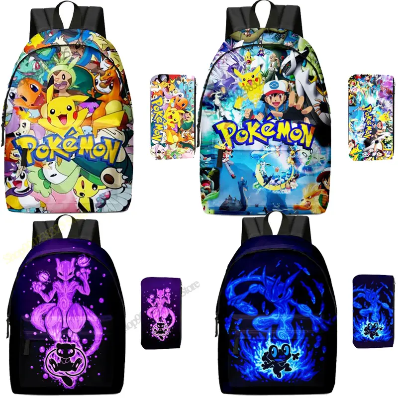 Pikachu Rucksack mit Federmappe im Set für Schule etc.