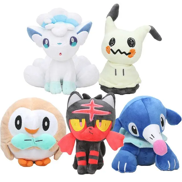 Plüsch Pokemon (ca. 18-20cm) (Litten, Rowlet, Popplio, Alola, Vulpix, Mimikyu)