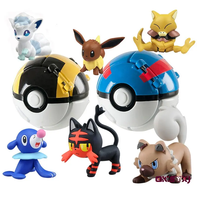 Pokeball mit Figur - viele verschiedene Motive zur Auswahl