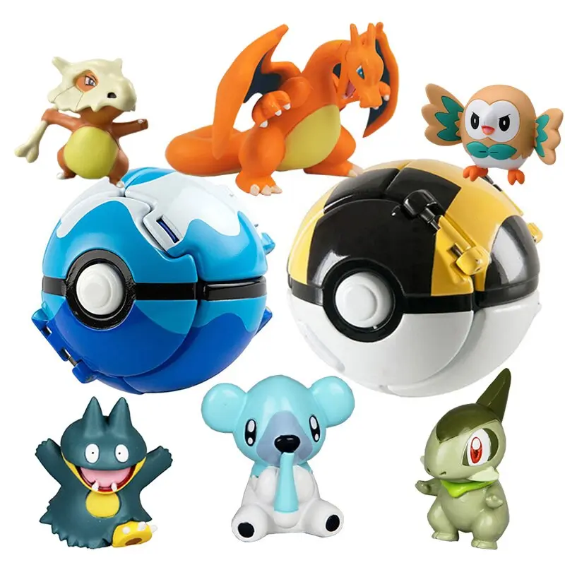 Pokeball mit Pokemon Figur (viele Motive zur Auswahl)
