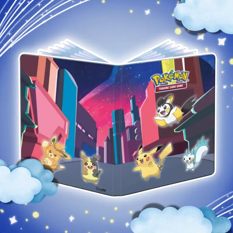 Pokémon 9-Pocket PRO Binder Shimmering Skyline – Sammelkarten Album für bis zu 360 Karten, Elastikverschluss, Offiziell lizenziert