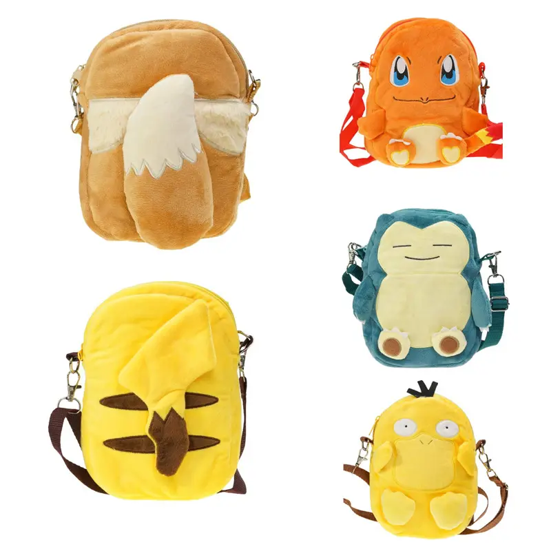 Pokemon (Charmander, Psyduck, Pikachu, Eevee, Snorlax)  Plüsch Kinder Tasche