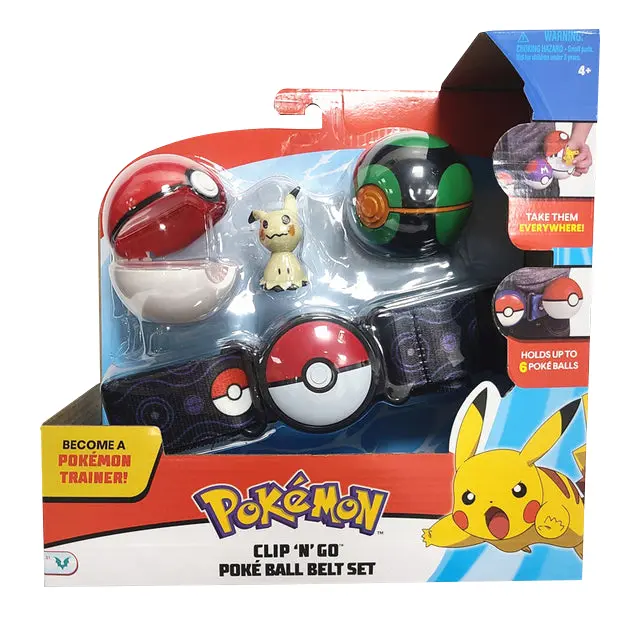 Pokemon Clip n Carry Spielzeug Gürtel mit Mimigma Mimikyu Figur