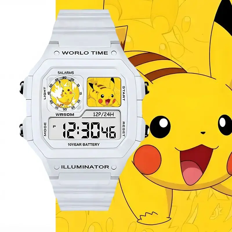 Pokémon Digitale Kinderuhr für Jungen und Mädchen, elektronische Uhr mit Wecker und Timer