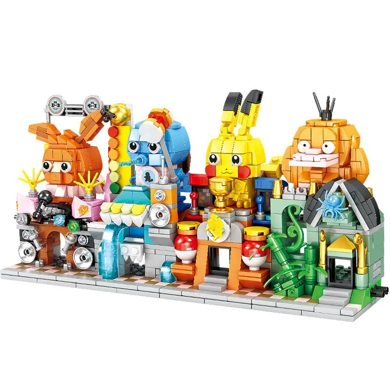 Pokémon Enton, Pikachu, Schiggy, Evoli 4in1 Straßen Baustein Set
