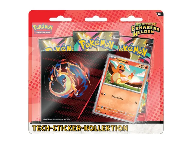 Pokemon Erhabene Helden Tech Sticker Kollektion (Glumanda) - DE