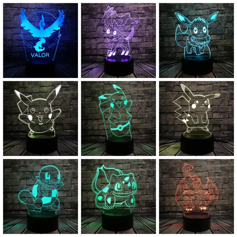 Pokemon Go 3D LED Lampe mit Farbwechsel (Nachtlicht, Tischlampe)