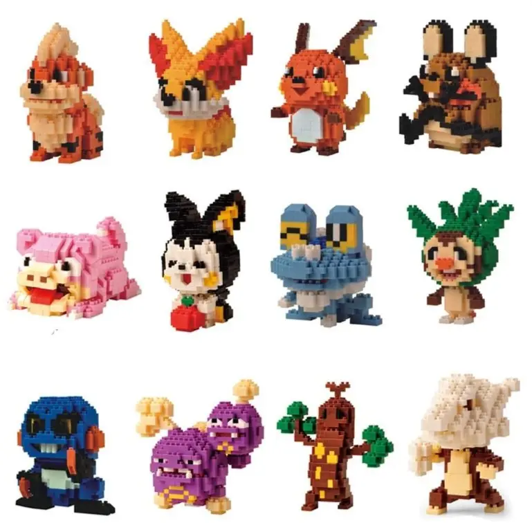 Pokemon Growlithe, Raichu, Weezing, Sudowoodo, Fennekin, Froakie Baustein Figuren