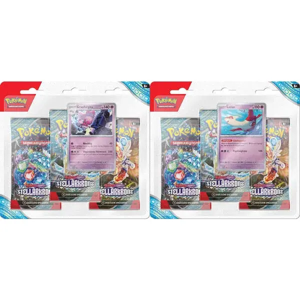 Pokémon - Karmesin & Purpur - Stellarkrone - 3-Pack Blister - DE