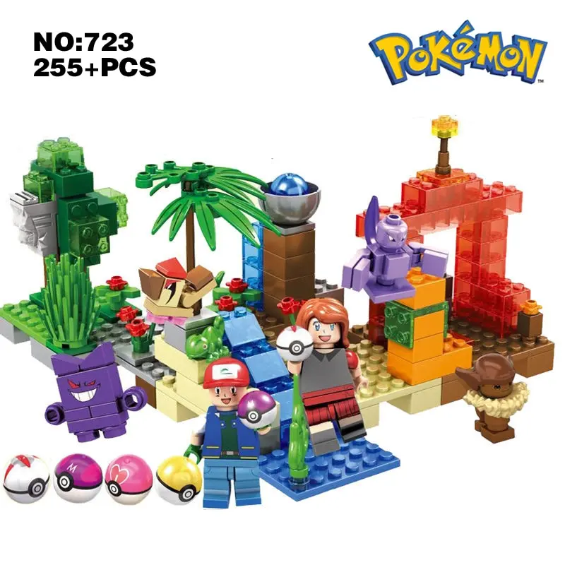 Pokemon Ketchum Eevee Mew Gengar Pidgey Baustein Modell Set