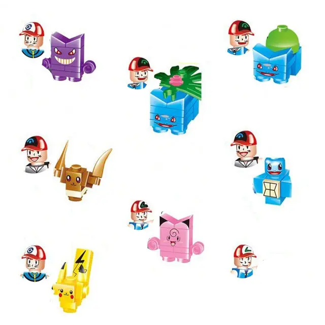 Pokemon Mini Figuren Set - Trainer mit verschiedenen Pokemon