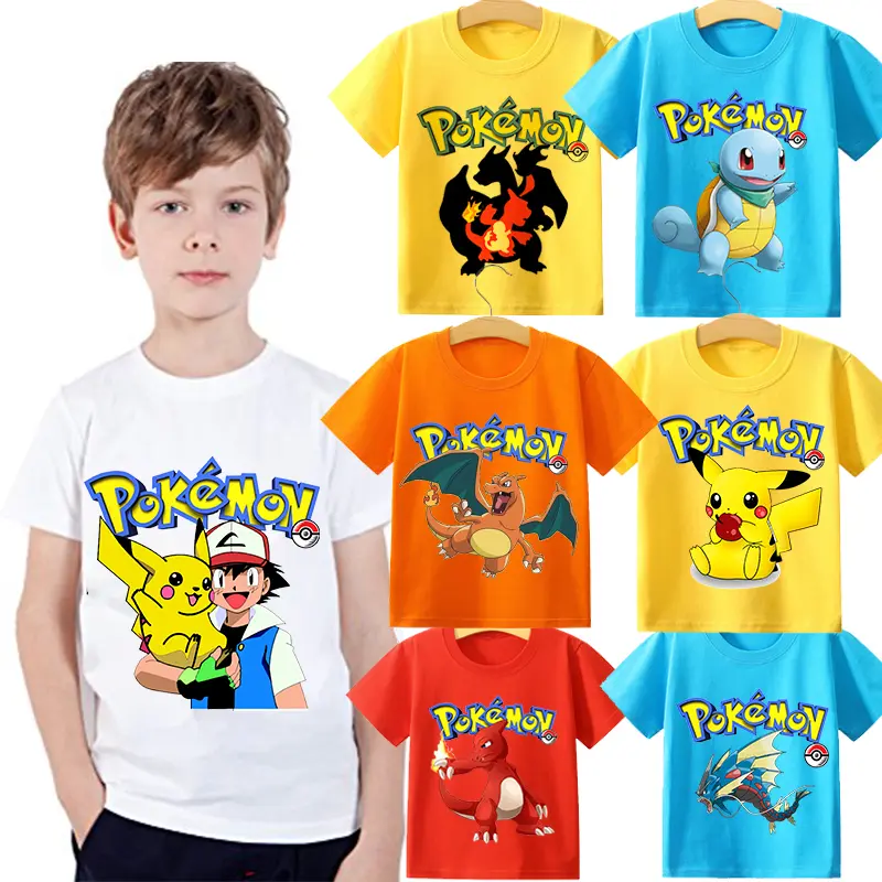 Pokemon Pikachu Kinder Sommer T-Shirts in vielen Motiven und Größen